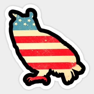 American Flag Owl Sticker